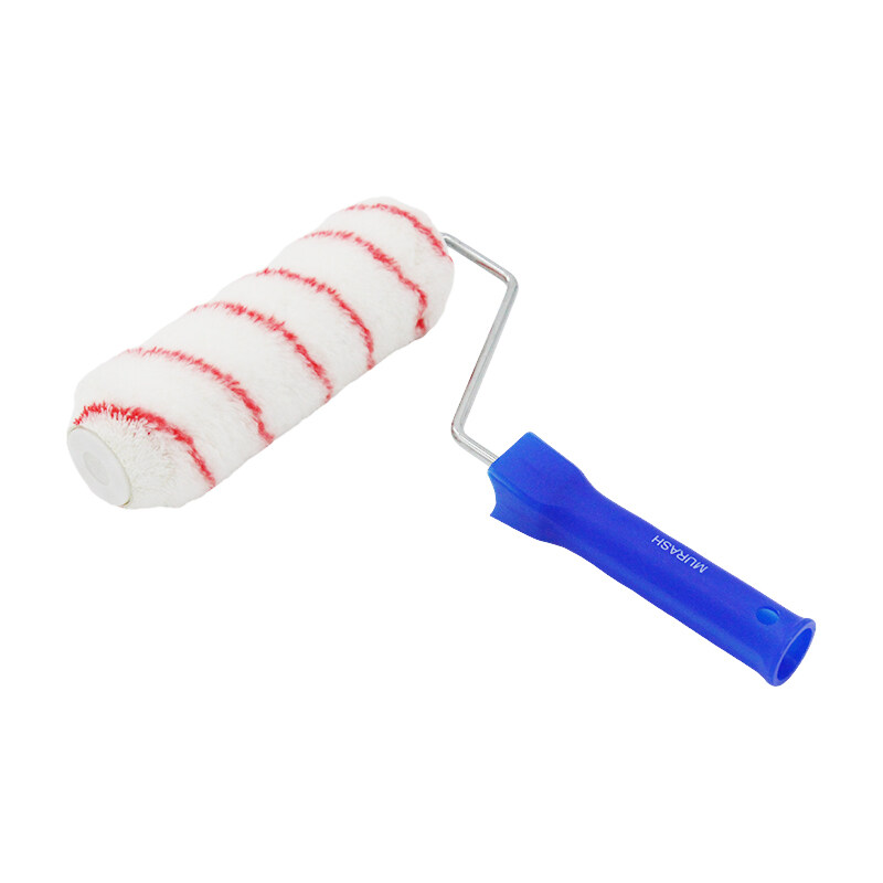 Red Strip Polyester 12MM Nap Screwing Type PP Handle Paint Roller