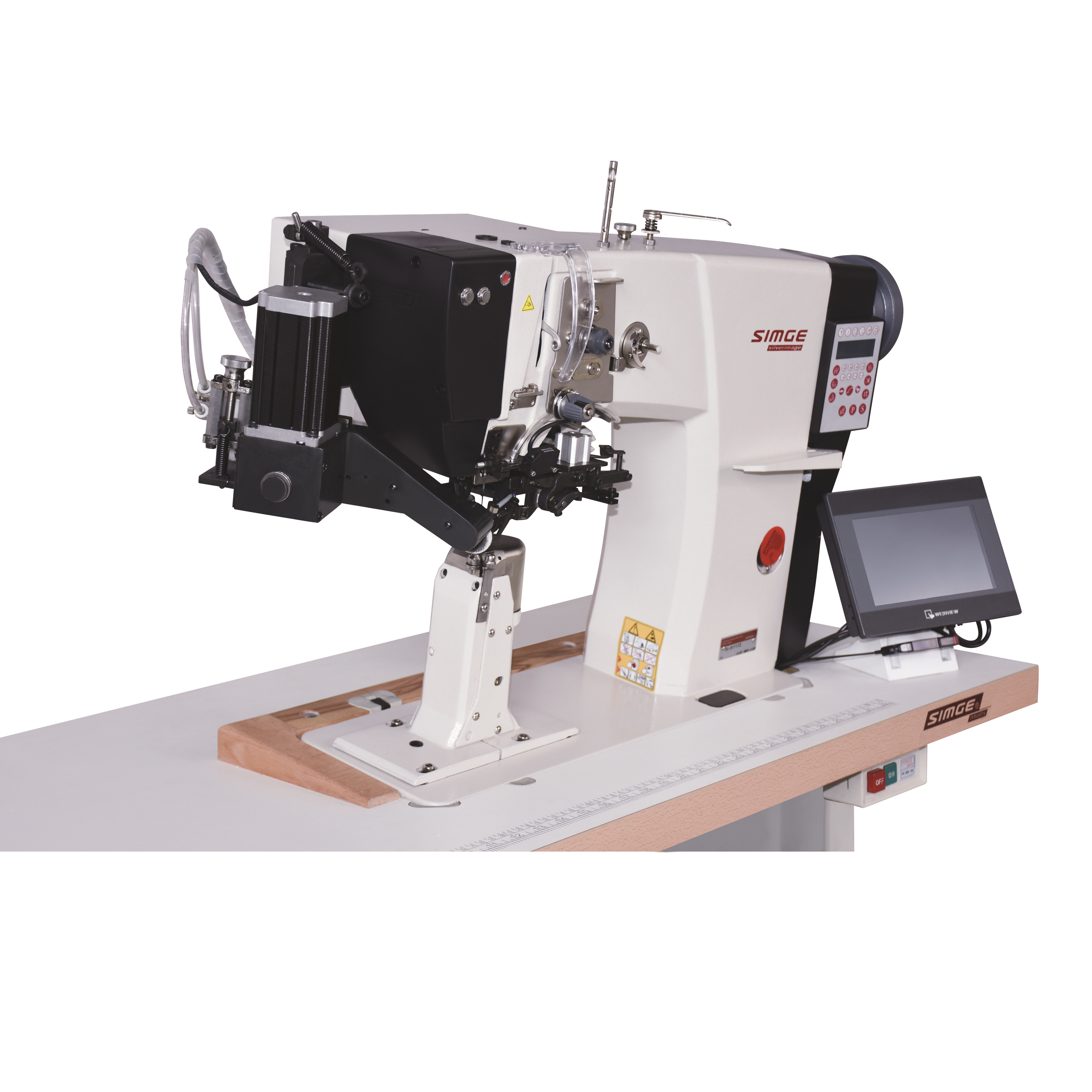 POST BED SEWING MACHINES FULL-AUTOMATIC TYPE,WITH MECHANICAL ARM,(AUTO-FEEDING)