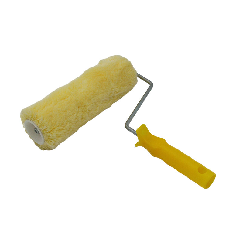 New 9" PP Handle Paint Roller Yellow Acrylic Wall Oil Water Base 44MM Pile Roller For Home Decoration