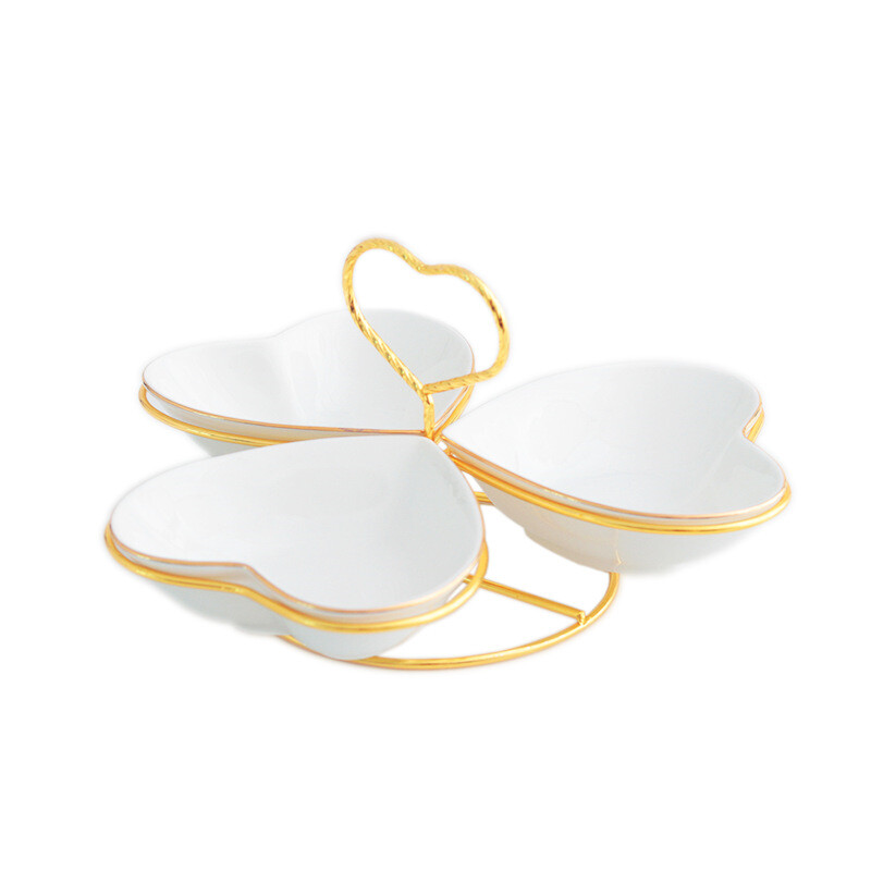 Premium Divided White Porcelain Snack Appetizer Tray