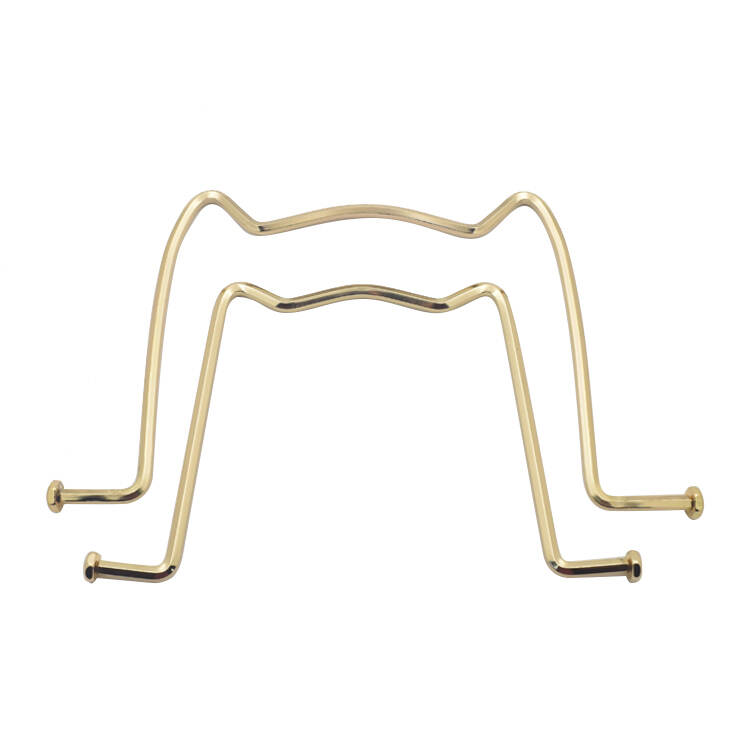 gold plated handbag decorative purse leather metal bag handles accessories