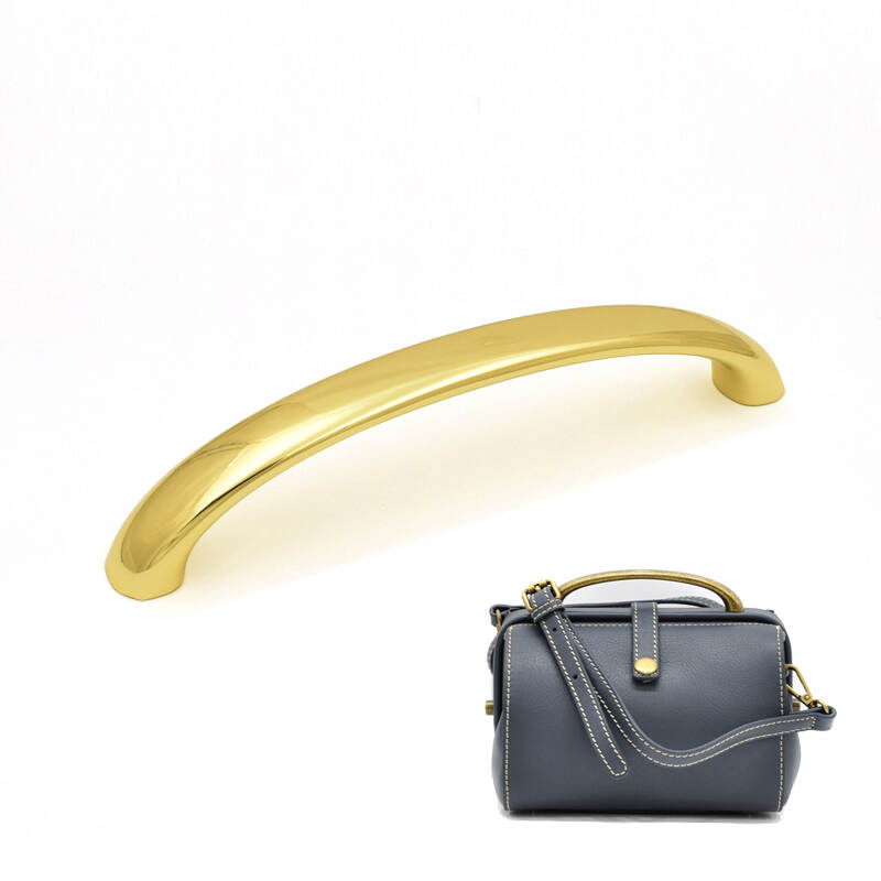 gold plated handbag decorative purse leather metal bag handles