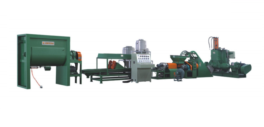 HIGH-SPEED PLASTIC,RUBBERS,E.V.A TPR P.V.C AND ELASTOMERIC COMPOUNDING LINE (AIR-COOLING/WATER-COOLING)