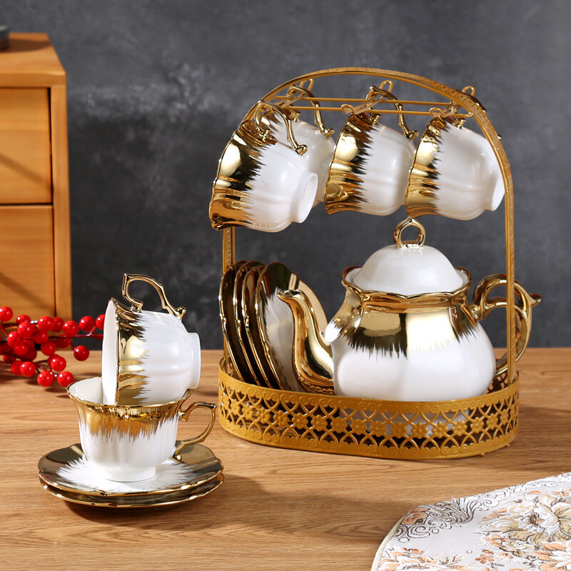 13 PCS Royal Style Ceramic Coffee Tea Set with Tea Pot