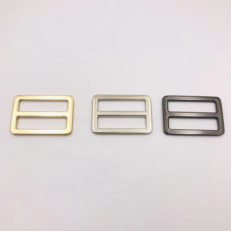 Wholesale Metal Tri Glide Slide Buckle Zinc Alloy Flat Wire Rounded Corner Rectangle Adjustable Buckles For Bag Accessories