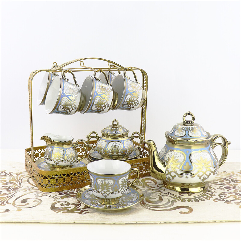 Factory Direct Elegant Pattern Electroplated Tea Cup Set