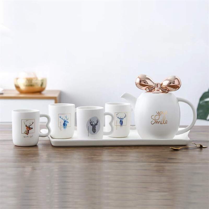 modern tea cups,tea set with kettle and tray,tea service