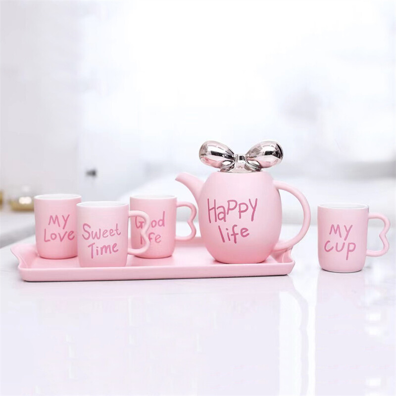 cute tea set,tea pot with cups,tea coffee set