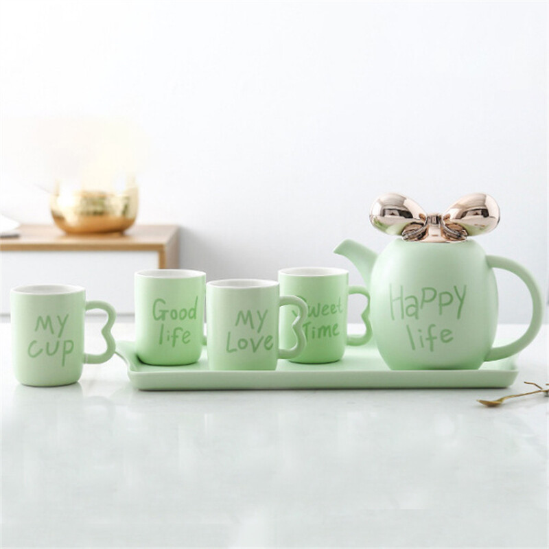 cute tea set,tea pot with cups,tea coffee set