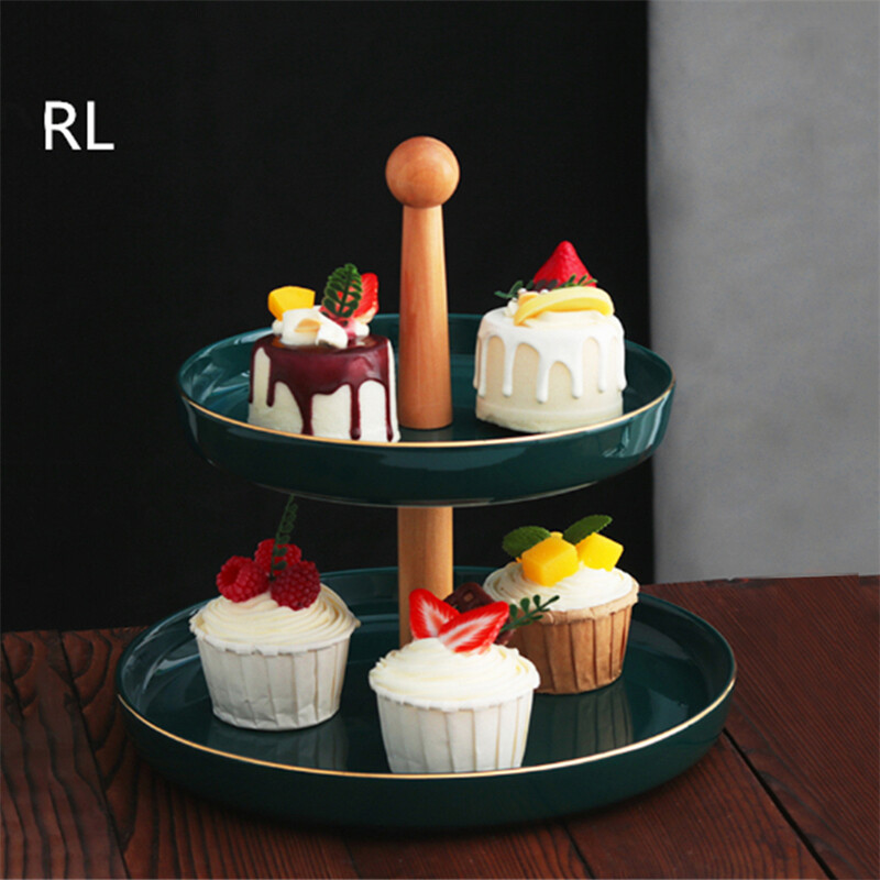 Elegant Gold Rimmed High Tea Cake Stand for Dessert Table