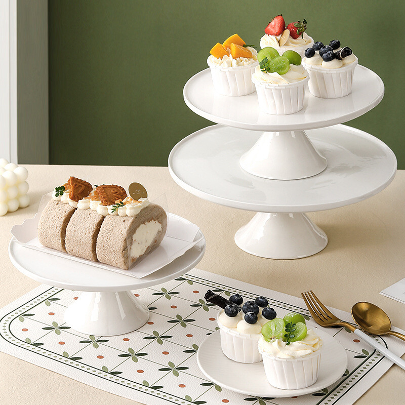 cake stand set,cake stand for wedding,ceramic cake stand white