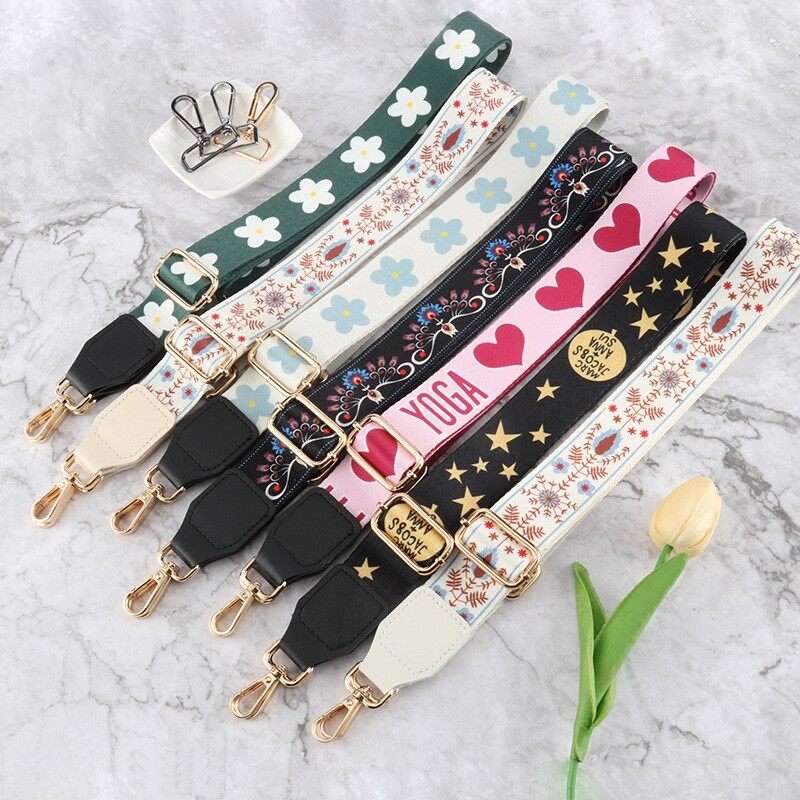 3.8CM Wide Nylon Adjustable Colorful Handbag Accessories Shoulder Webbing Leather Bag Straps