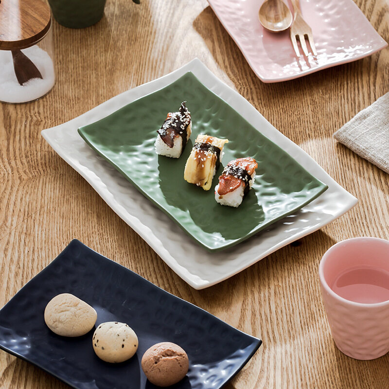 Nordic Rectangular Shape Matte Ceramic Plates for Dinner