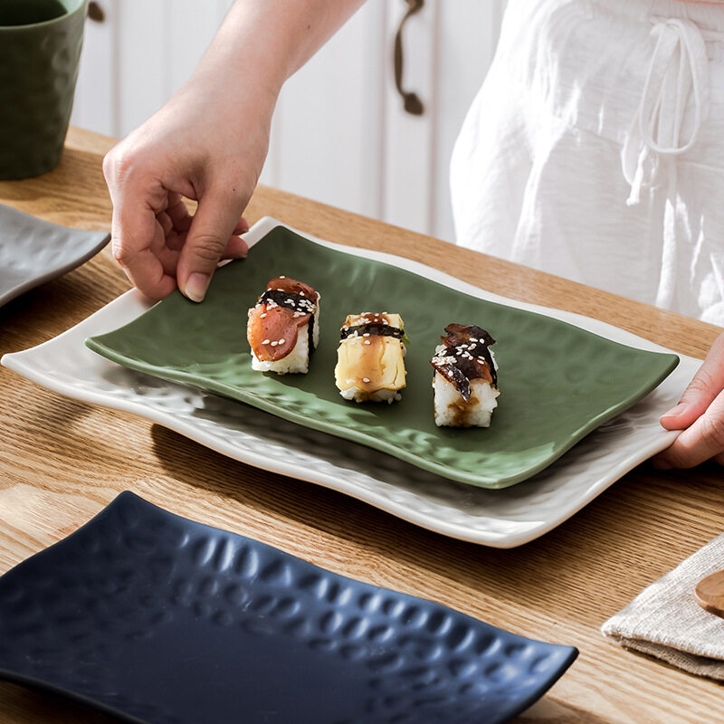 matte plates set,ceramic plates for dinner,rectangular ceramic plate