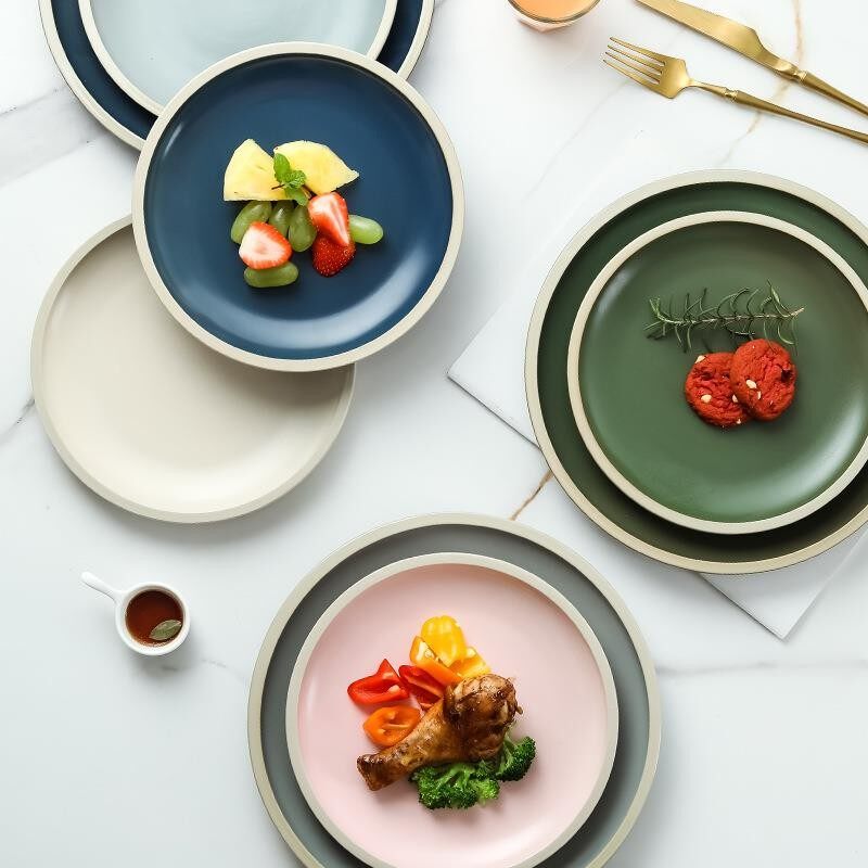 matte dinner plates,colourful dinner plates,wholesale porcelain plates