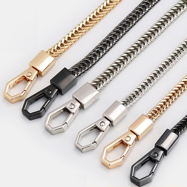 DIY Fashion Bag Hardware Accessories Chain Shoulder Strap Iron Handle Metal Bag Chains With Snap Hook For Bags