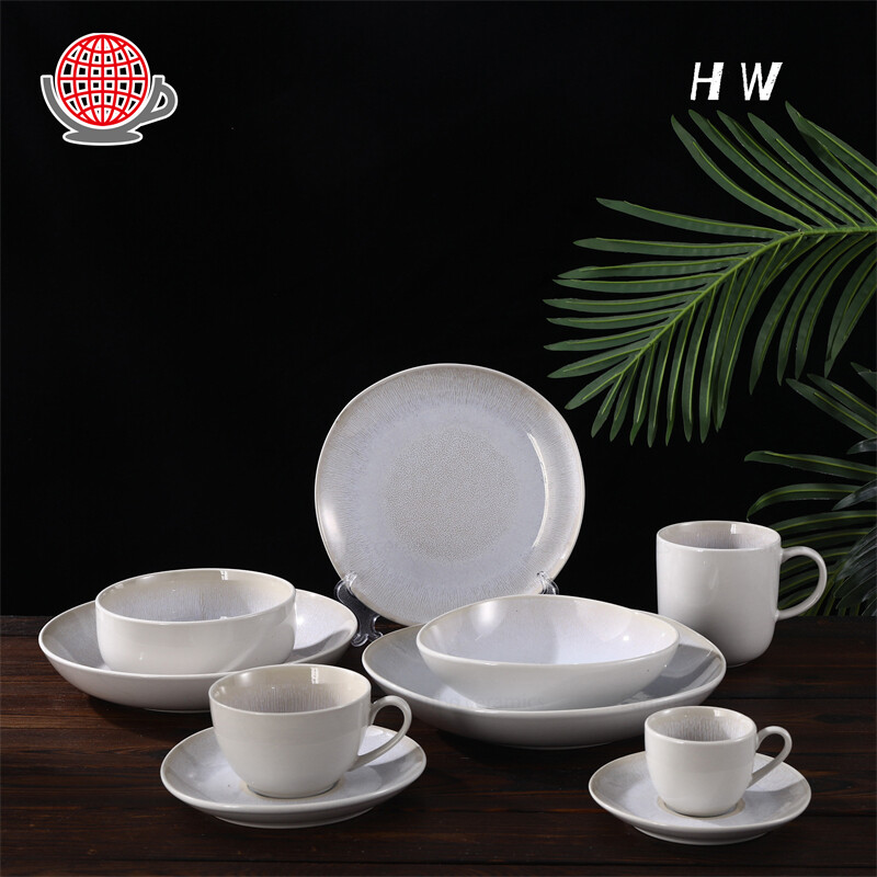 Creative 10-piece Irregular Shaped Dinner Set with Cups