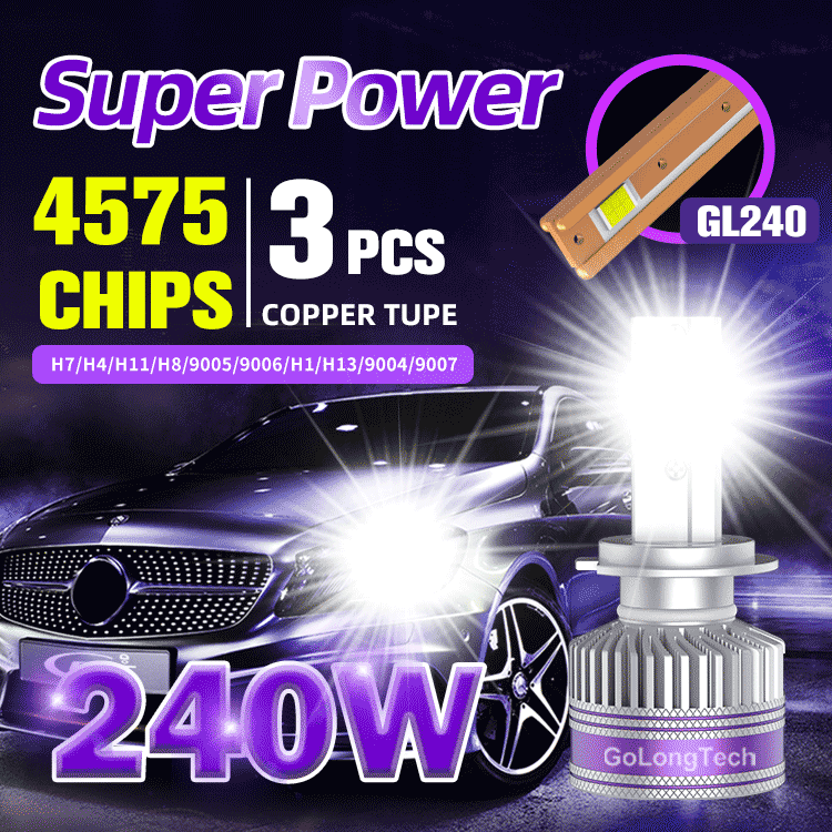 240W H7 Super Bright Car Headlight Bulb High Lumen LED Headlight