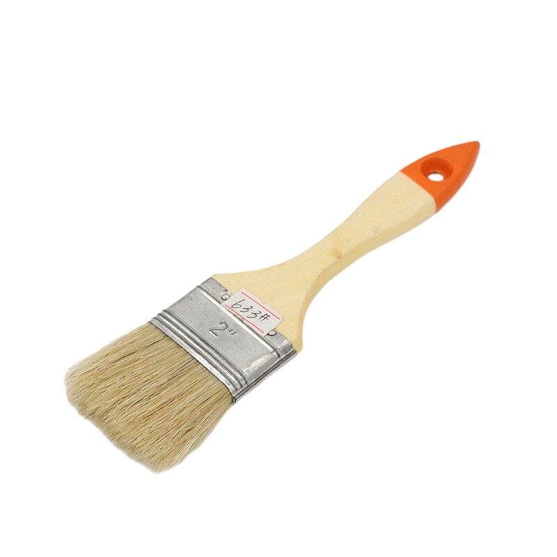 Hot sale custom industrial paint brush set long wooden handle detail paint brush for wall Decor painting