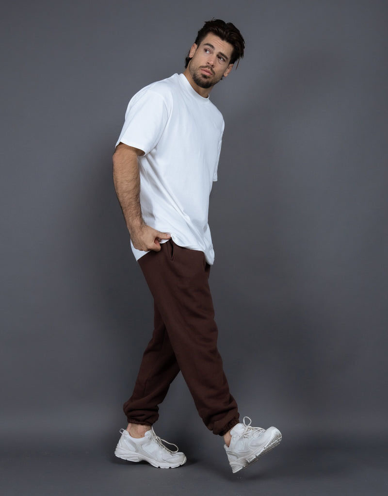 Thick Sherpa Men's Jogger Sweatpants with Cuffed Ankles