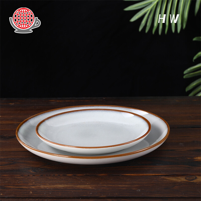 rimmed dinner set,ceramic plates and cups,high quality dinner set