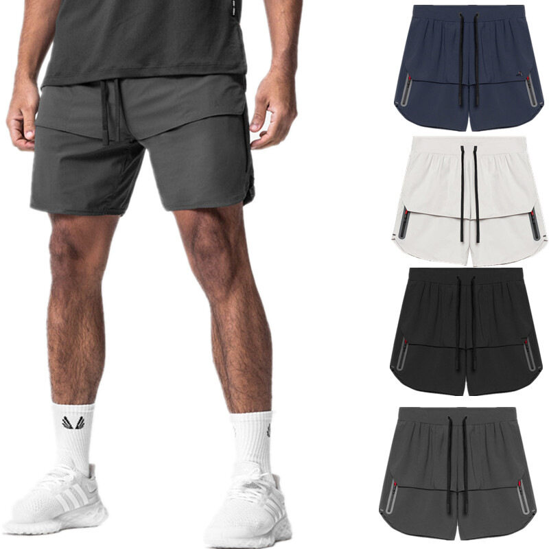 Plus Size Casual Solid Color Sports Shorts (Quick-Dry Men's Running Shorts)