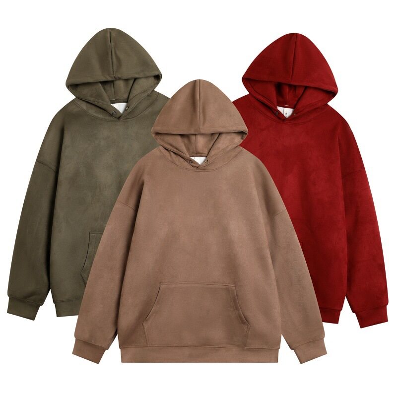 Comfortable Men's Oversized Solid Color Hoodie