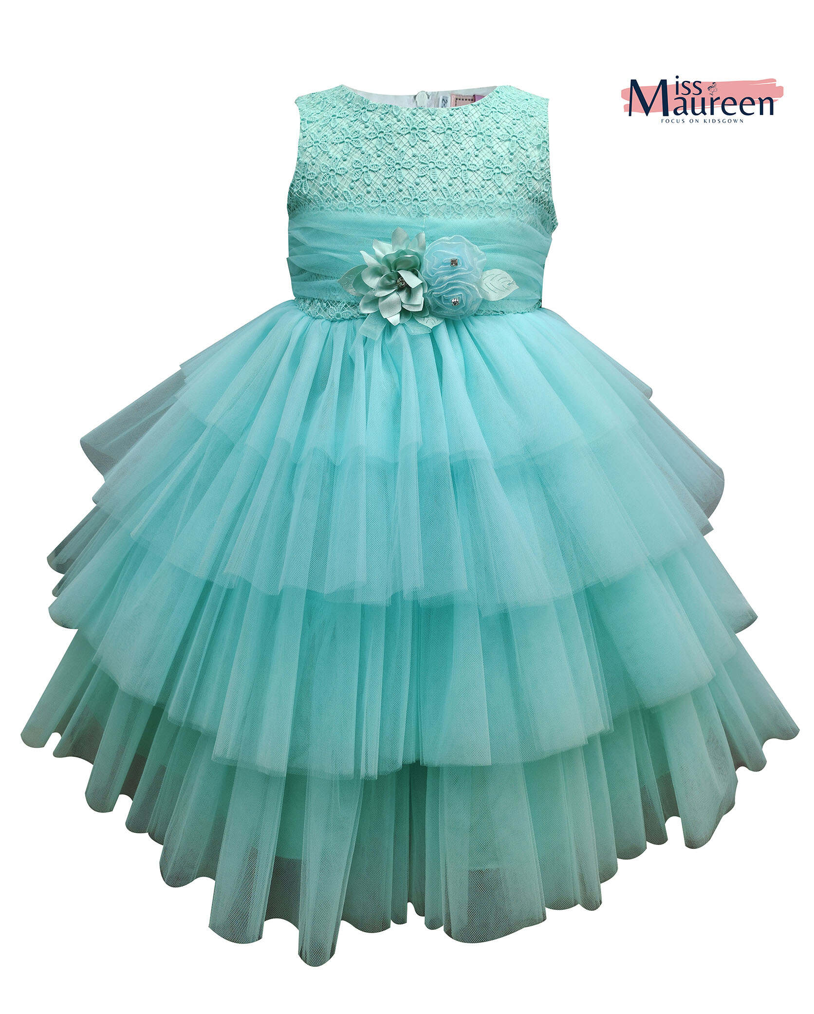 MissMaureen fashion frock flower girl evening party dresses tutu gown embroidery