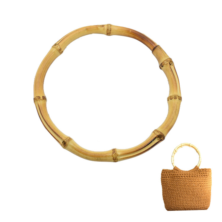 handbag decorative purse Bamboo bag handles circular shaped bags accessories