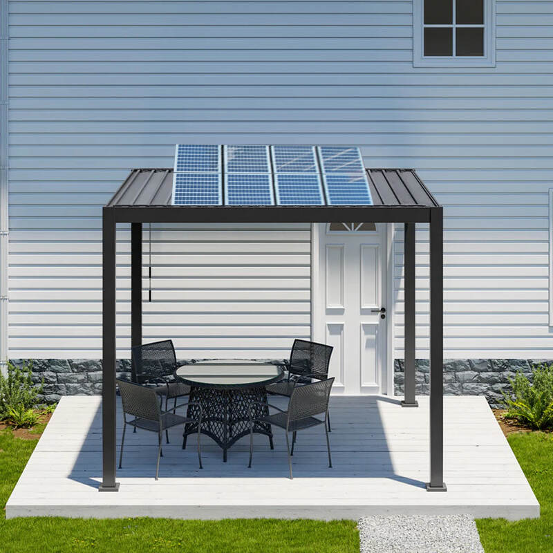 Outdoor Lovered Pergola With Solar System Solar Pergolas