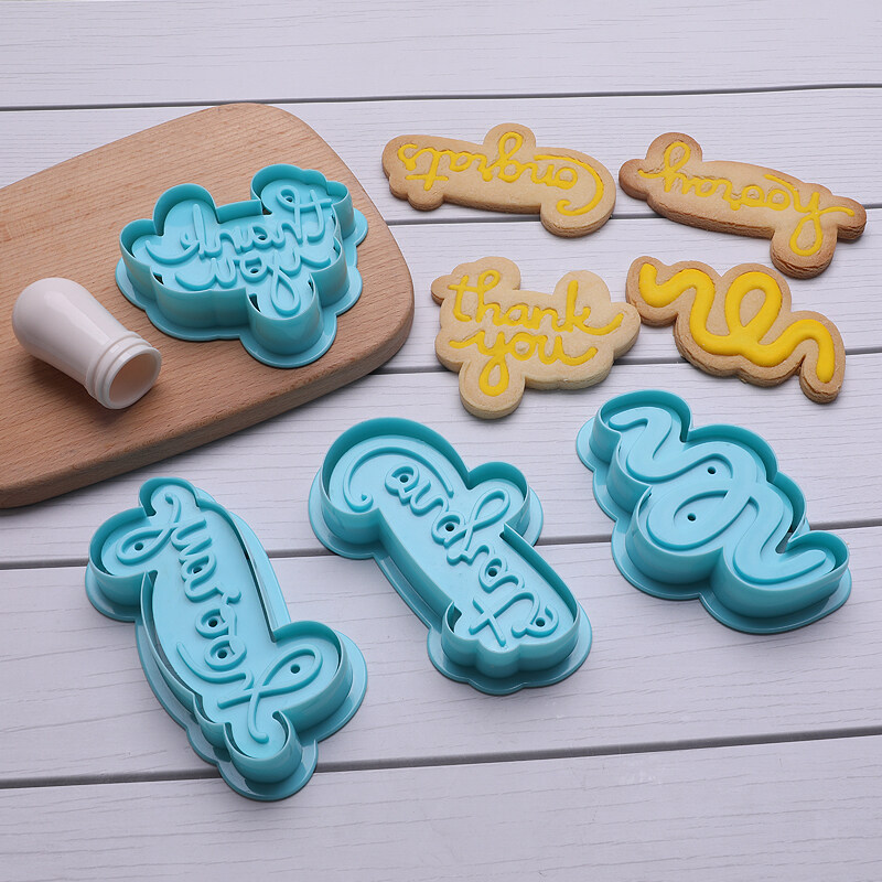 Cookie Cutter-9 Plastic Cookie Stamps- Fun Cookie Mold 3D Cookie Cutter Set
