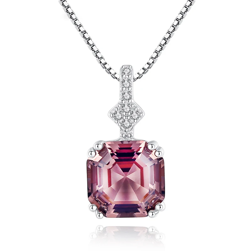 A Touch of Blush: Embrace Subtle Glamour with OT Models Sterling Silver Necklace and Morganite Pendant