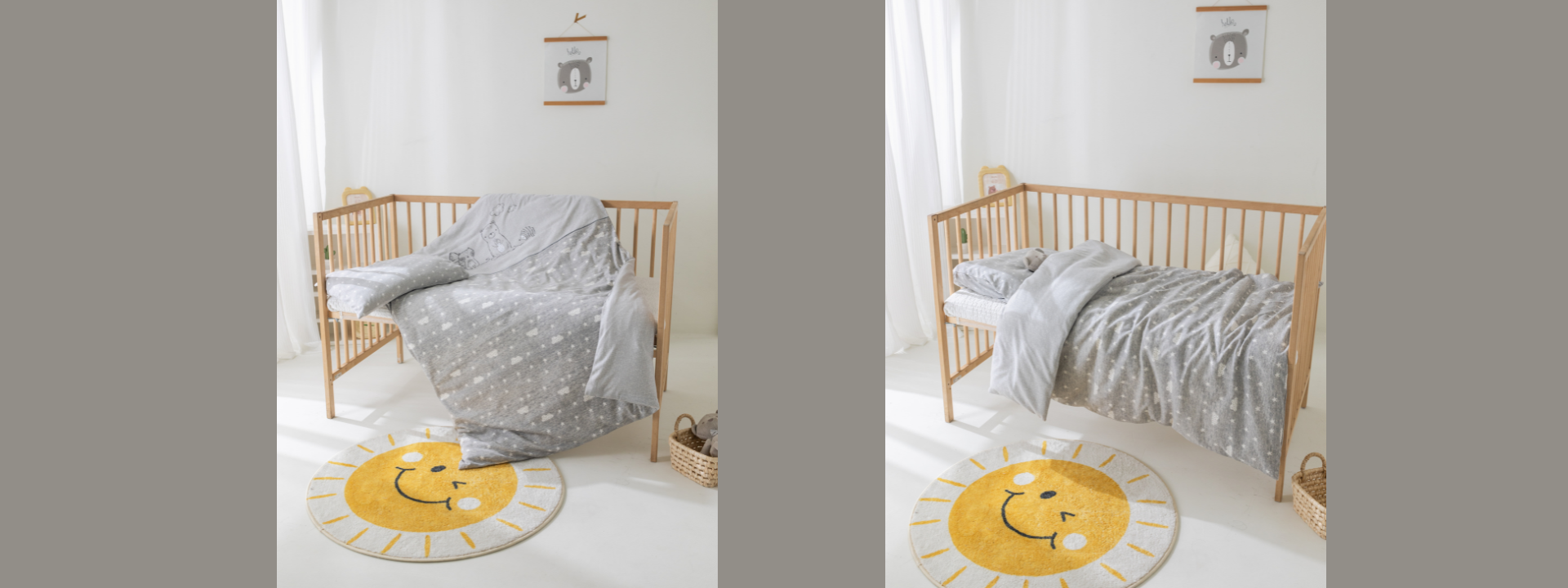 Grey Bed Set,Crib Sheet,Baby Mermaid Bed Set