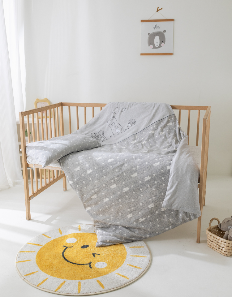 Grey Bed Set,Crib Sheet,Baby Mermaid Bed Set