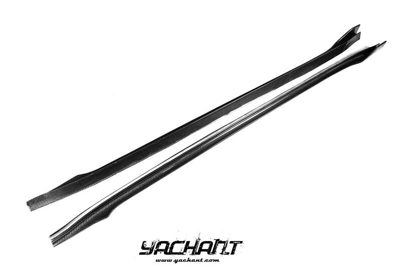 YCTSL3002S 2018-2022 TESLA Model 3 Vorsteiner Style Side Skirts Underboard CF (1).jpg