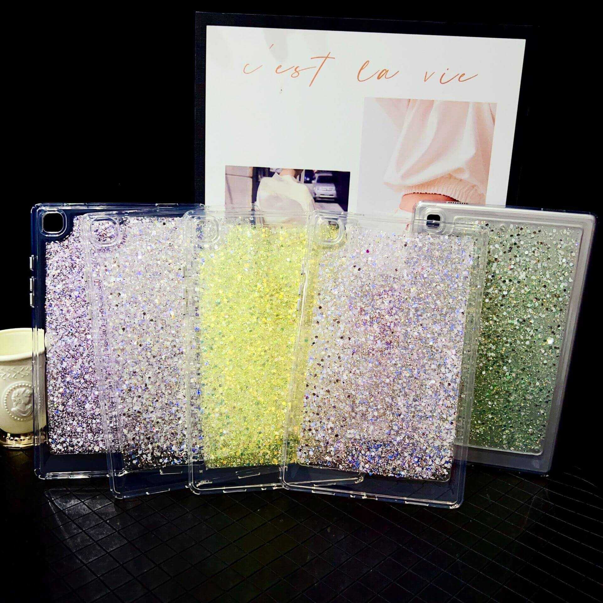 Applicable samsung tablet case s7/s8/t870/x700 back case s7 acrylic anti-bending glitter style