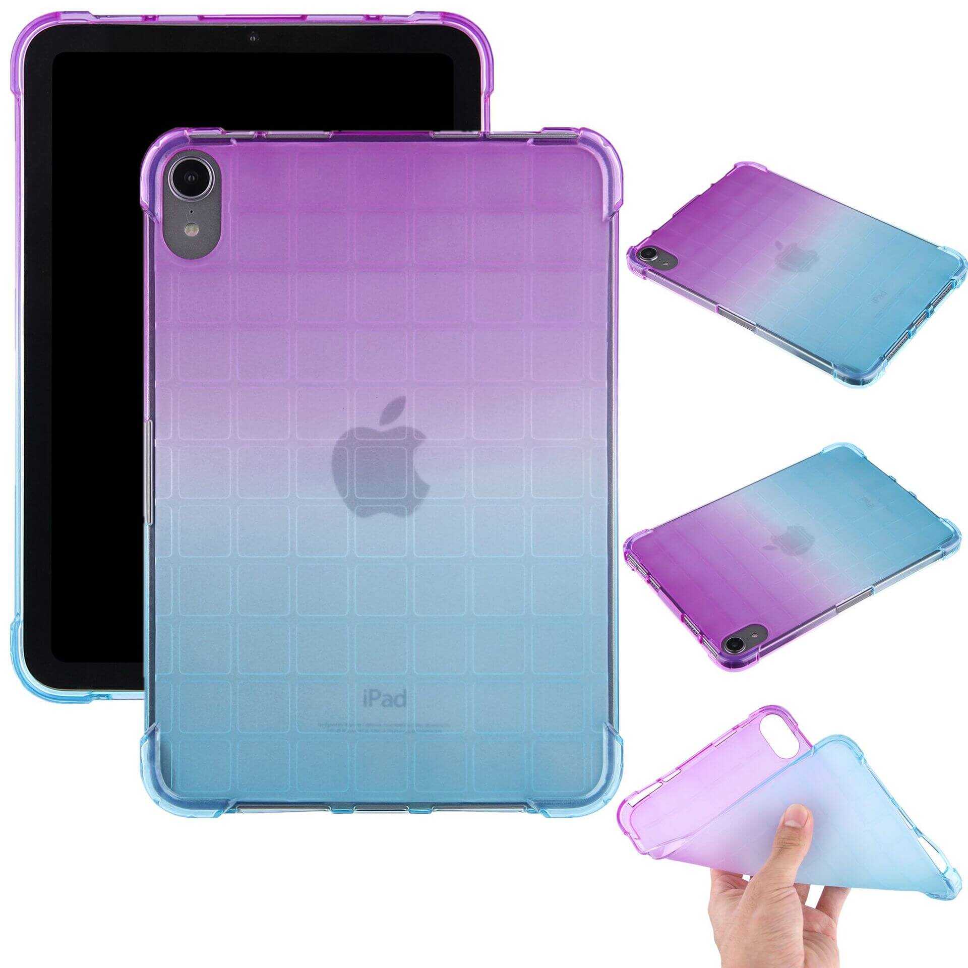 Hot selling iPad 10 generation protective case TPU gradient candy anti-fall case 10.2 soft shell leather case