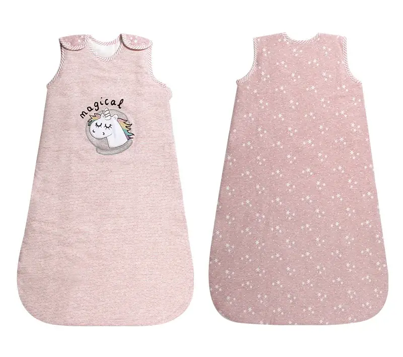 Pink Grey Cartoon Sleeping Bag For Baby