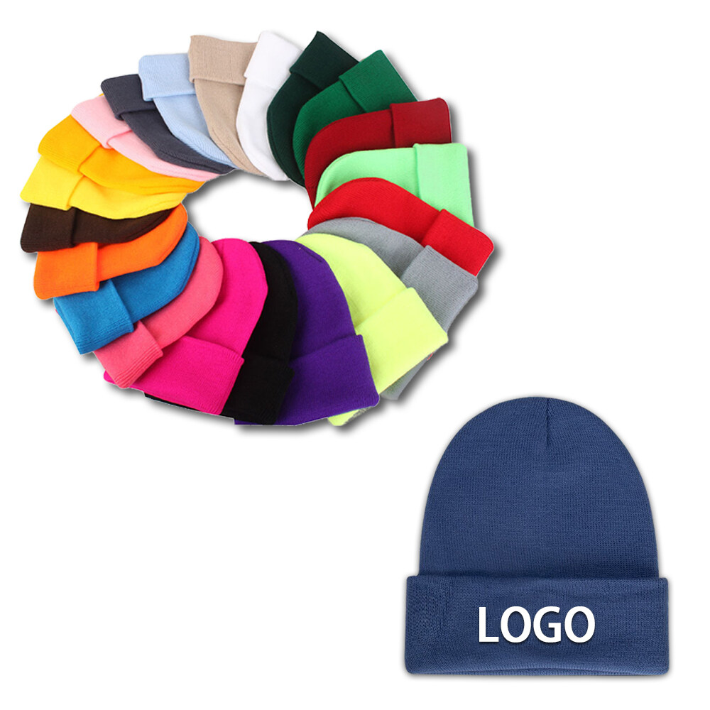 Unisex Warm Winter Customizable Logo Dome Beanie Couple Casual Comfortable Knitted Hat