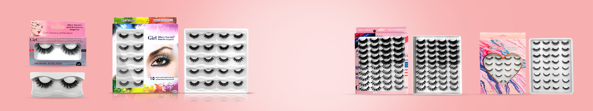 Who's That Girl Eyelashes 20 pair Lash Set,Who's That Girl Eyelashes 20 pair Lash Set,Who's That Girl Mink Eyelashes Extension,Who's That Girl Mink Eyelashes Extension,Who's That Girl 60pcs Mink Eyelash Extensions