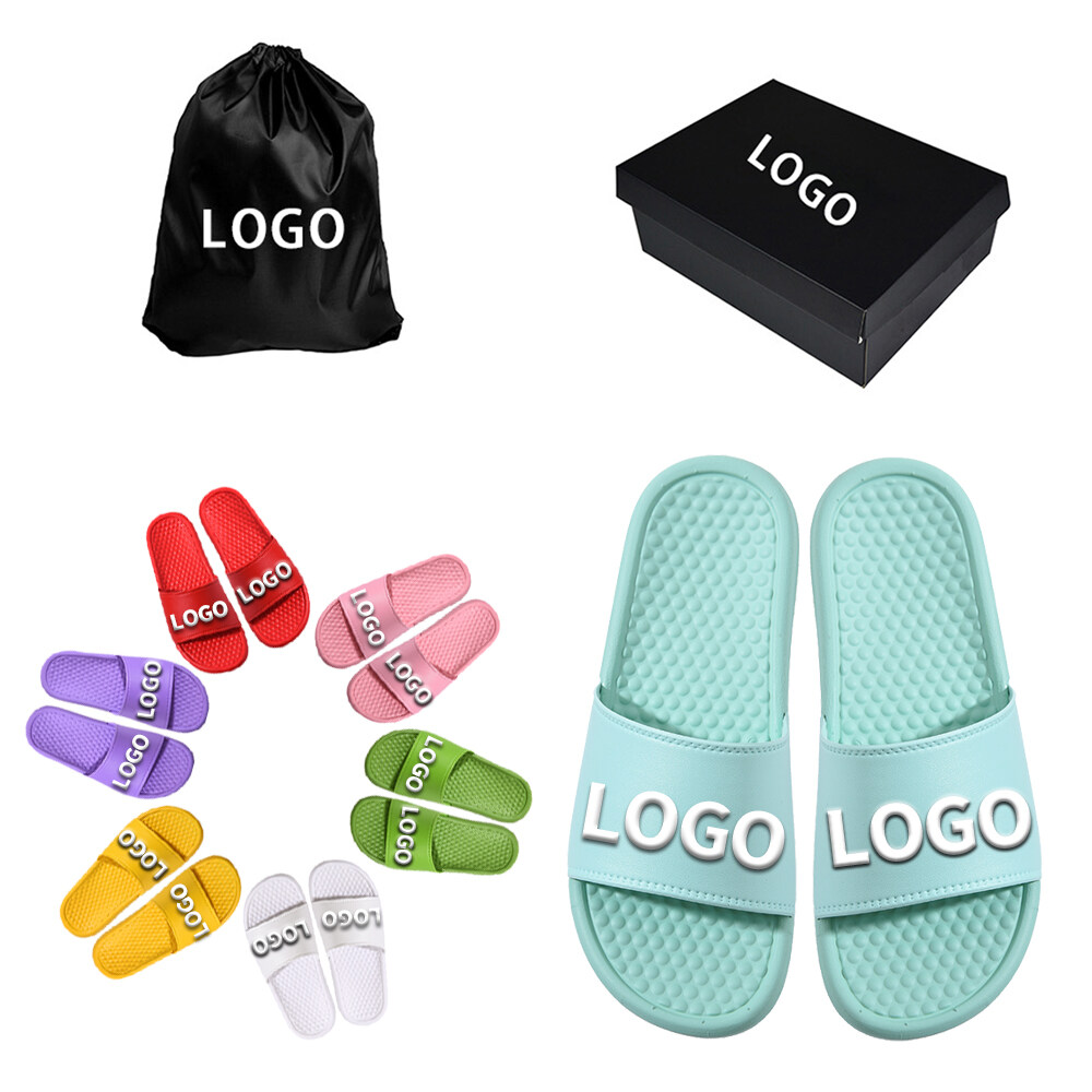Customized Slippers 3D Printed PVC Customized Logo Massage Bottom Unisex Casual Fashion Solid Color