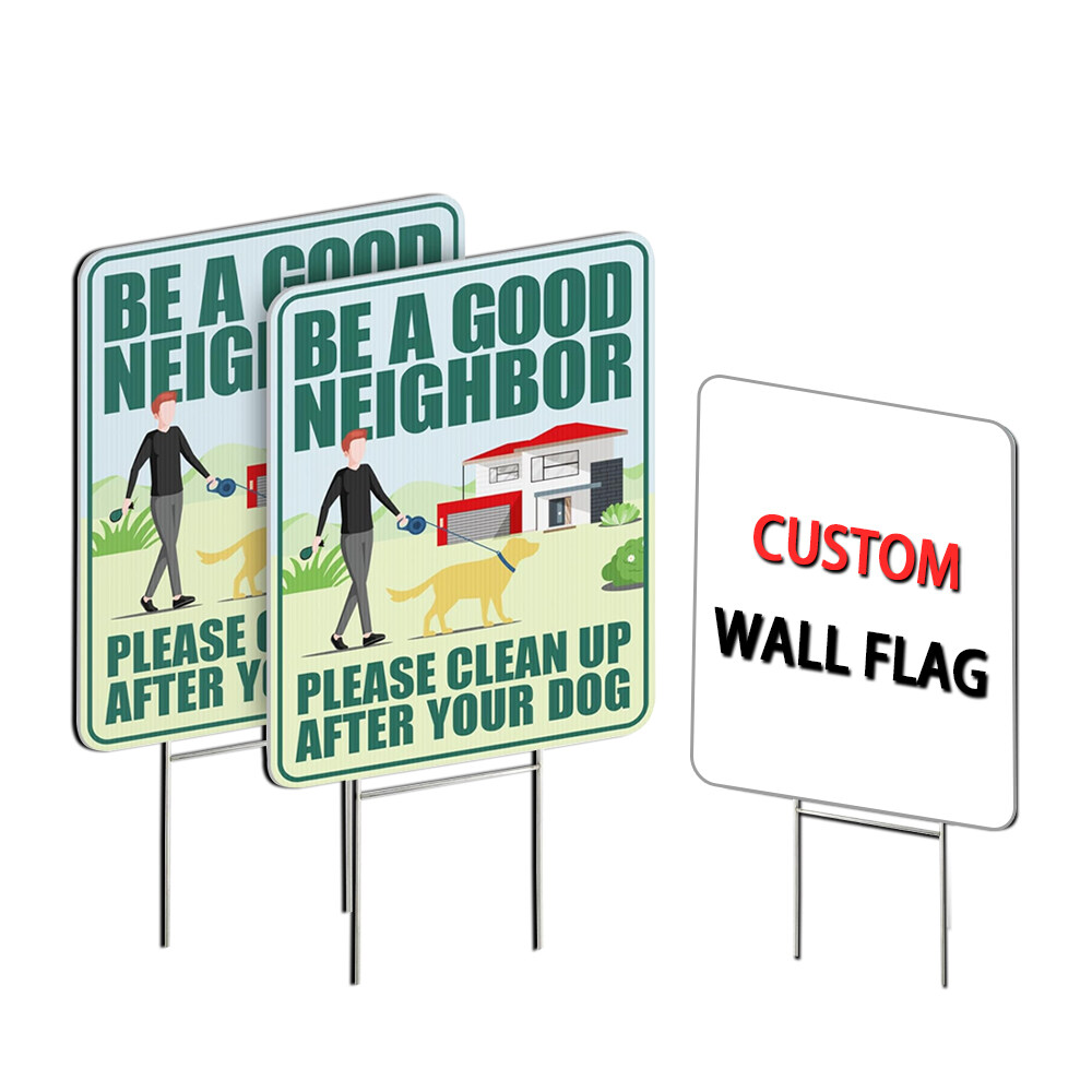 Custom yard notice board safety sign blank plastic board yard advertising event exhibition lawn sales rental sign with stakes