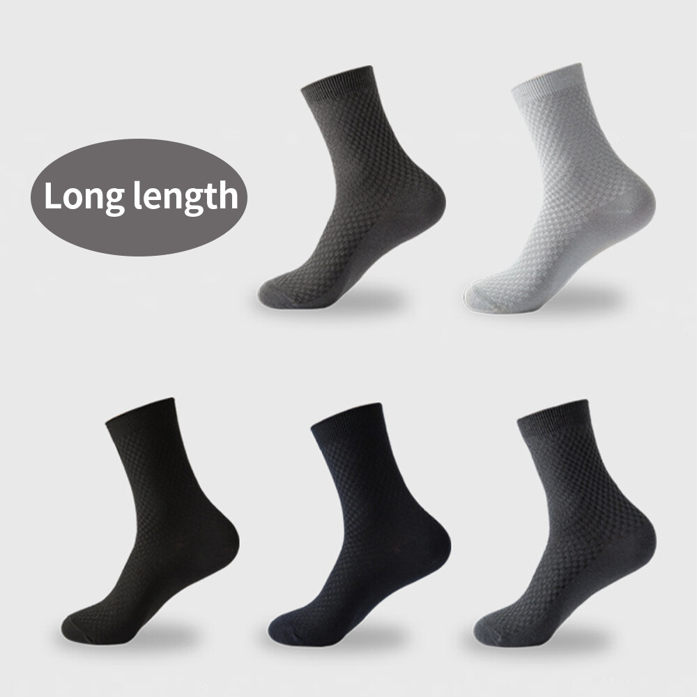 Customized logo breathable natural bamboo fiber socks fashionable casual design absorb sweat charcoal solid color