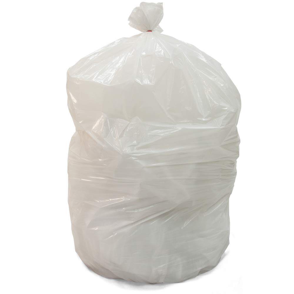 Clear plastic trash bags