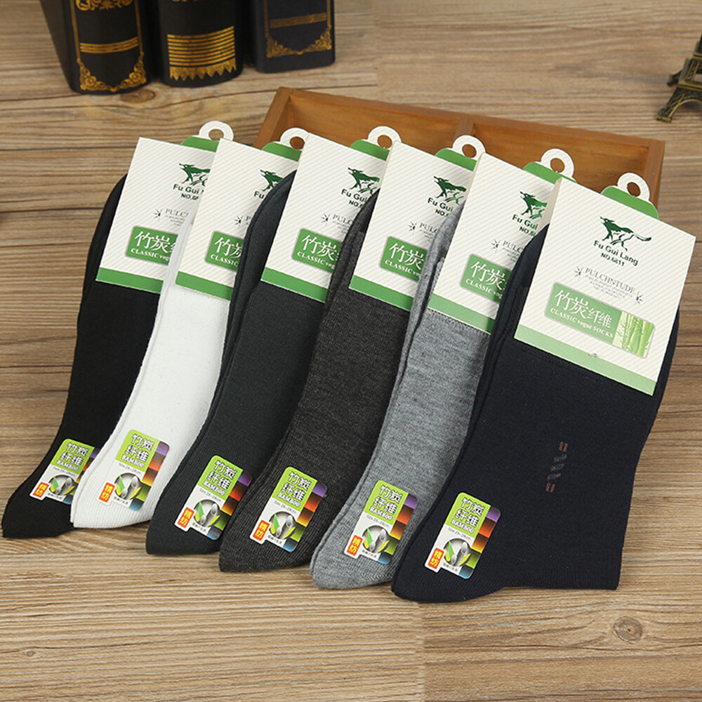 Wholesale Antibacterial Anti-Sweat Personalized Custom Logo Business Unisex Bamboo Socks
