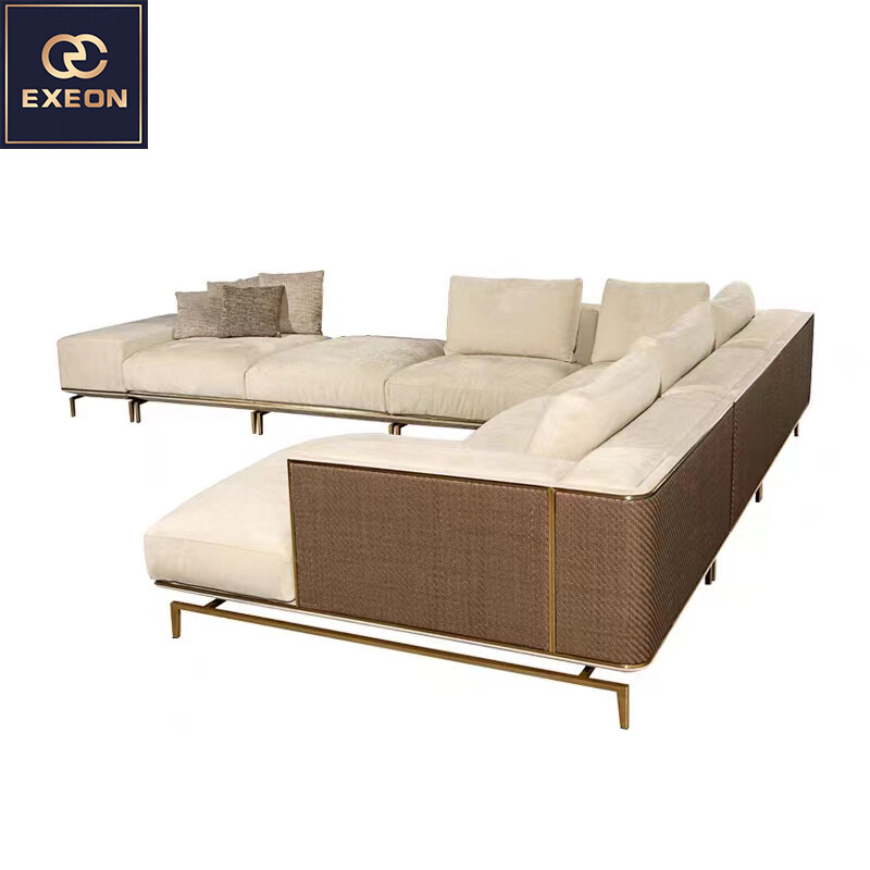 100% Leather Modern Italian Design Luxury Sofa Set