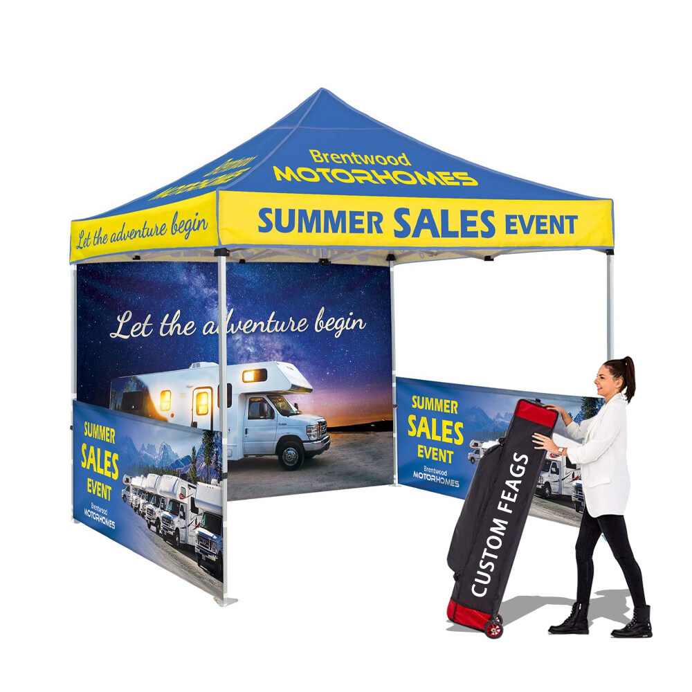 Sublimation transfer 10X10 custom logo steel canopy advertising tent suitable for outdoor trade show display events