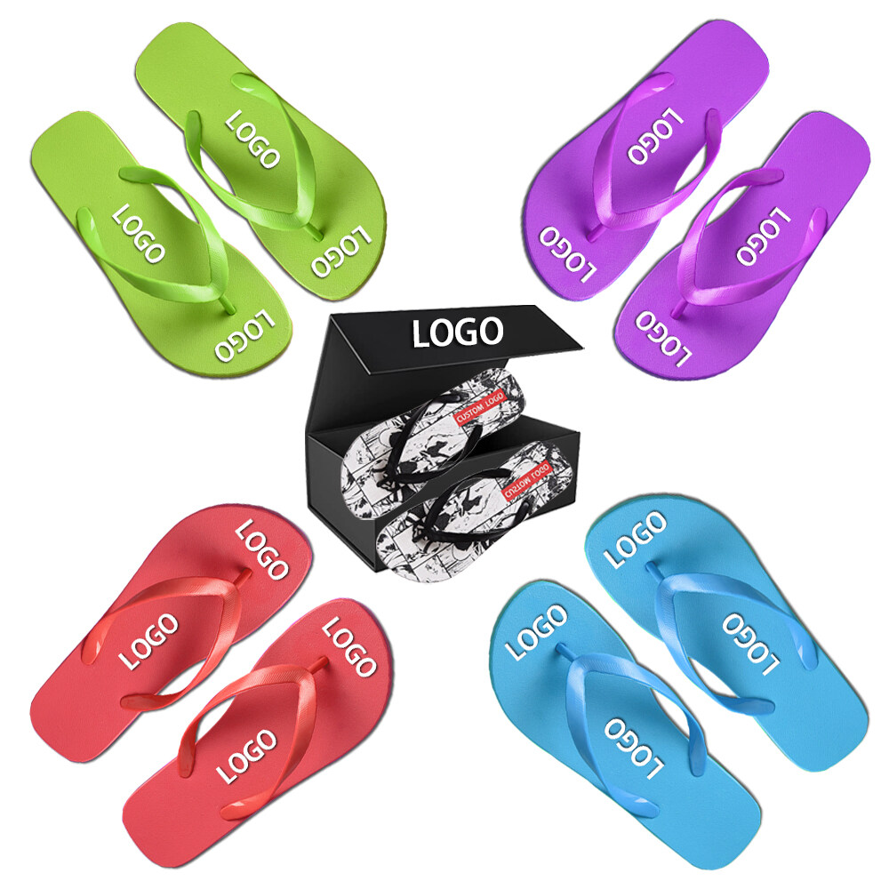 Personalized Unisex Custom Logo Summer Beach Flip Flops 3D Print Design Pvc Custom Logo