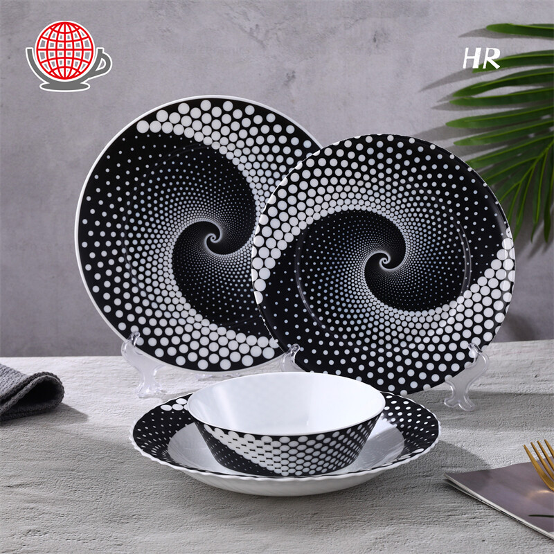 black and white dish sets, dinner sets with matching mugs,modern dinnerware sets