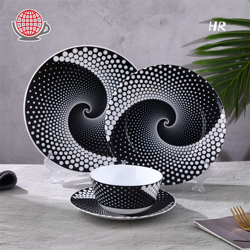 black and white dish sets, dinner sets with matching mugs,modern dinnerware sets